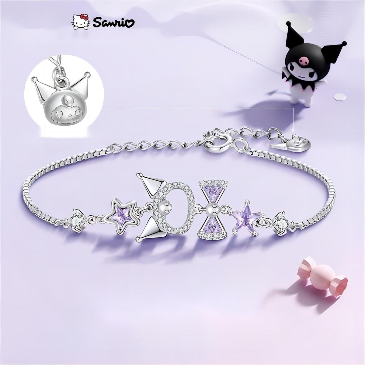 Sanrio Crystal Kuromi Bracelet