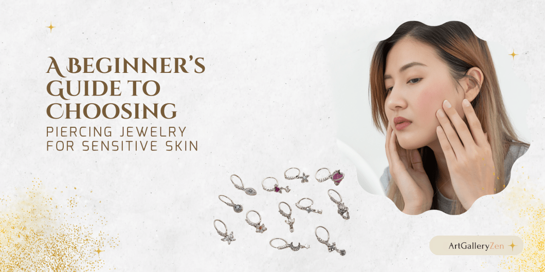 Hypoallergenic piercing jewelry collection featuring titanium, surgical steel, and gold options for sensitive skin