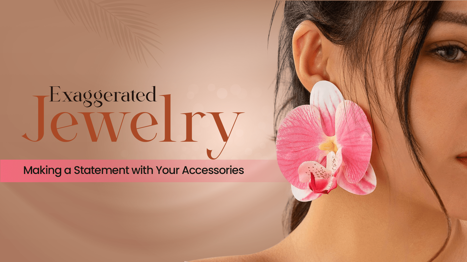 Statement jewelry collection featuring bold exaggerated accessories including chunky earrings, oversized rings, and dramatic necklaces