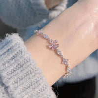 Thumbnail for Pink Crystal Cherry Blossom Bracelet - ArtGalleryZen