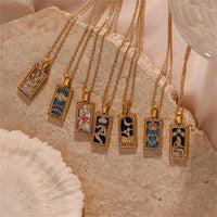 Thumbnail for 18K Gold Plated Stainless Steel Tarot Card Necklace - ArtGalleryZen