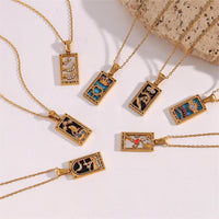 Thumbnail for 18K Gold Plated Stainless Steel Tarot Card Necklace - ArtGalleryZen