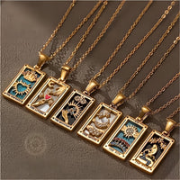 Thumbnail for 18K Gold Plated Stainless Steel Tarot Card Necklace - ArtGalleryZen