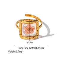 Thumbnail for 18K Gold Real Dried Flower Ring - ArtGalleryZen