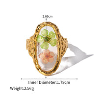 Thumbnail for 18K Gold Real Dried Flower Ring - ArtGalleryZen