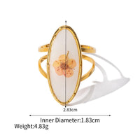 Thumbnail for 18K Gold Real Dried Flower Ring - ArtGalleryZen