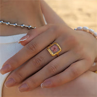 Thumbnail for 18K Gold Real Dried Flower Ring - ArtGalleryZen