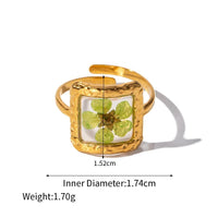 Thumbnail for 18K Gold Real Dried Flower Ring - ArtGalleryZen