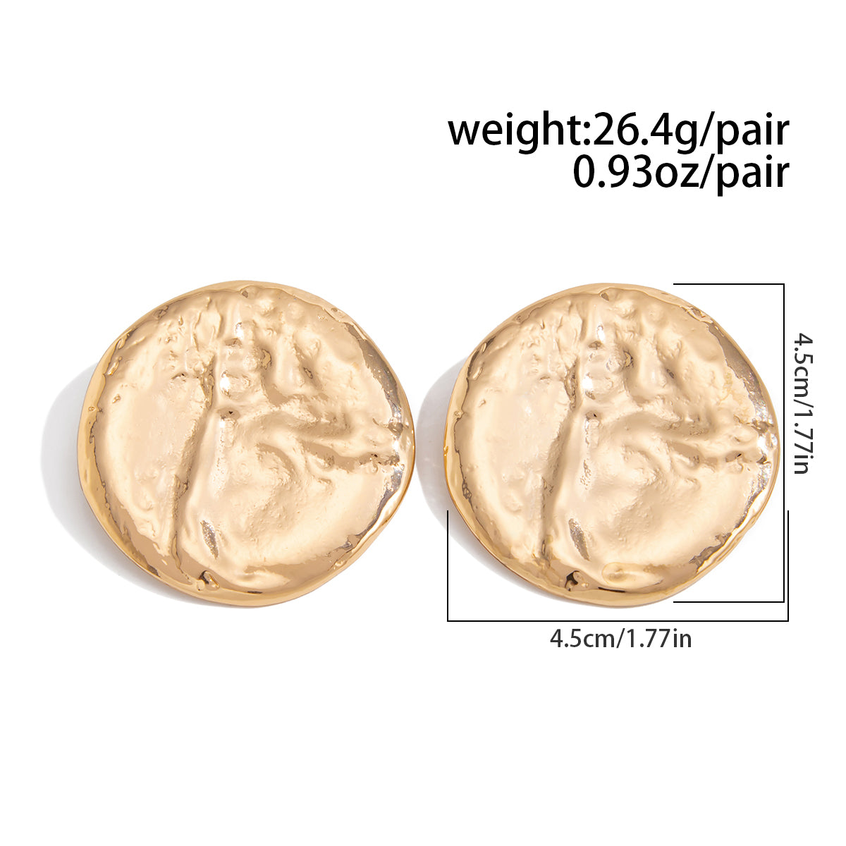 Geometric Chunky Moon Stud Earrings