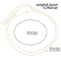 Thumbnail for 2 Pcs Minimalist Gold Silver Tone Saturn Waist Chain Set - ArtGalleryZen