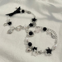 Thumbnail for 2 Pcs Strawberry Heart Letter Charm Pearl Star Chain Bracelet Set - ArtGalleryZen