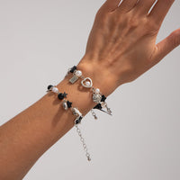 Thumbnail for 2 Pcs Strawberry Heart Letter Charm Pearl Star Chain Bracelet Set - ArtGalleryZen