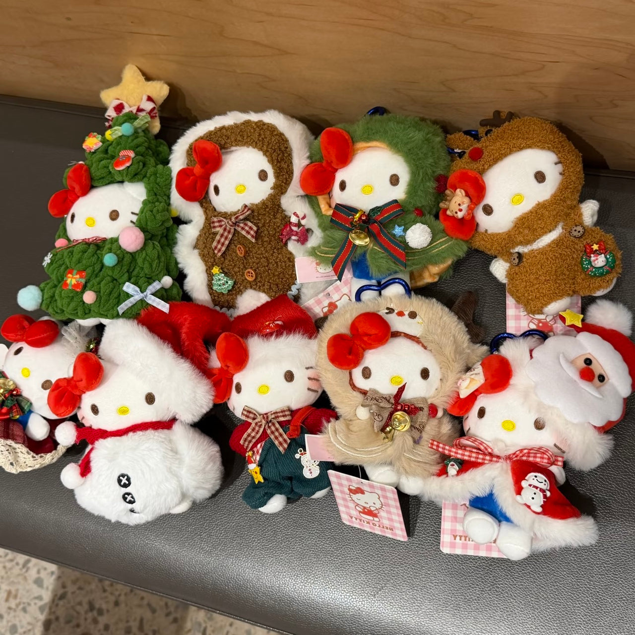 Kawaii Christmas Themed Hello Kitty Plush Keychain Doll