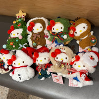 Thumbnail for Kawaii Christmas Themed Hello Kitty Plush Keychain Doll