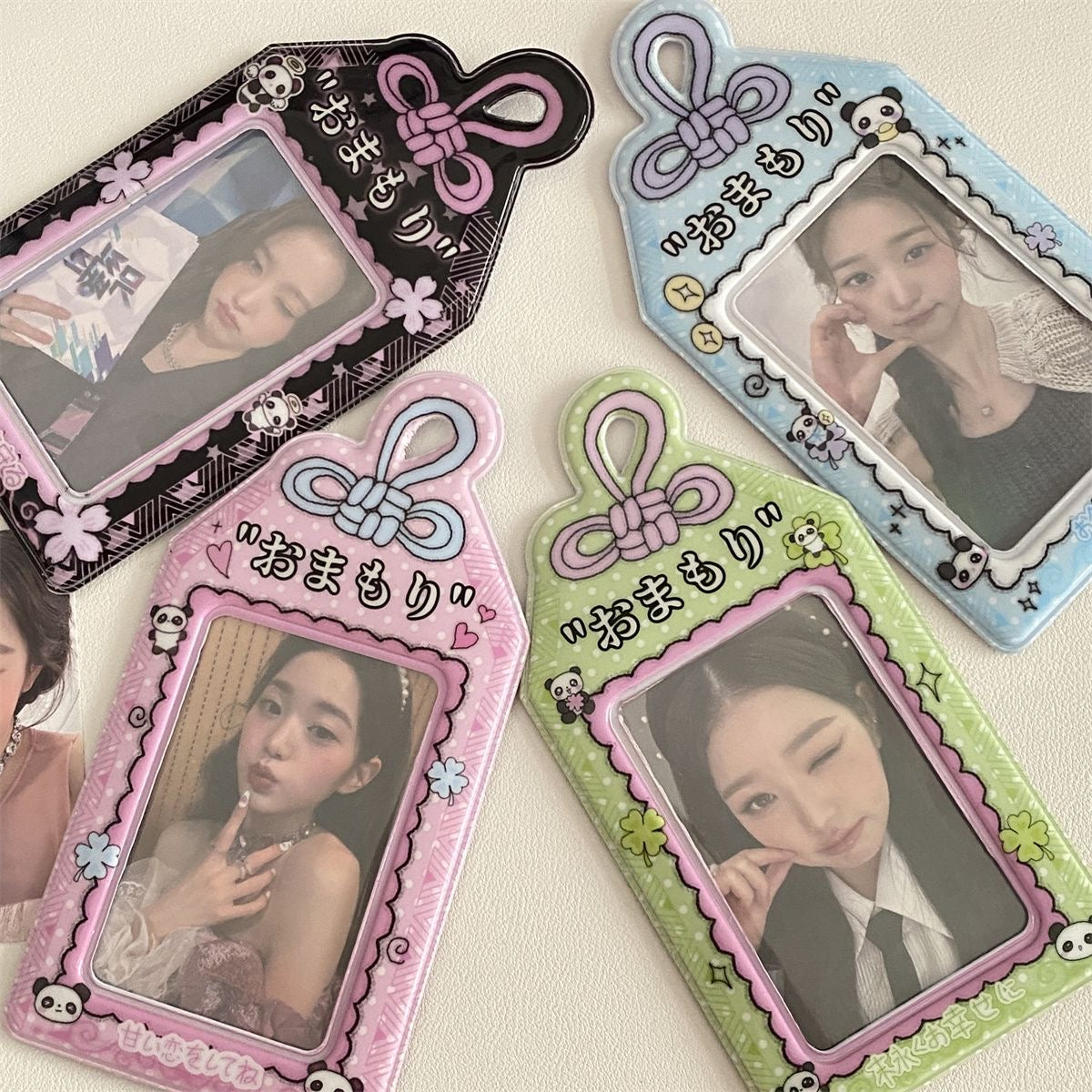 Kawaii Pastel Animal Keychain Photocard Holder - Cute Card Display