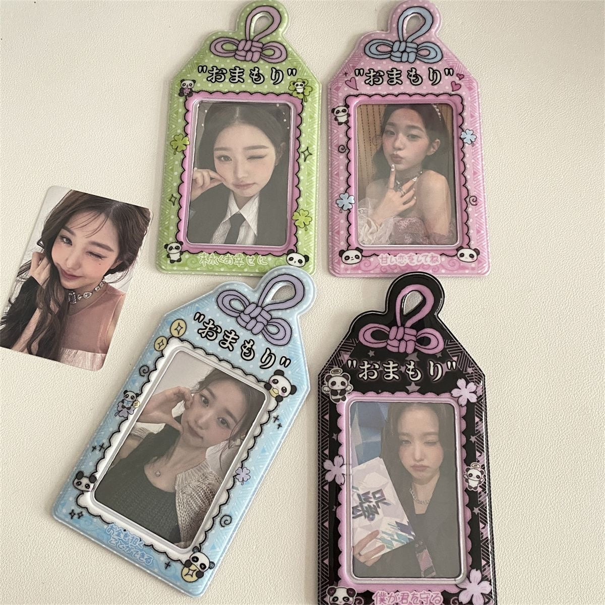 Kawaii Pastel Animal Keychain Photocard Holder - Cute Card Display