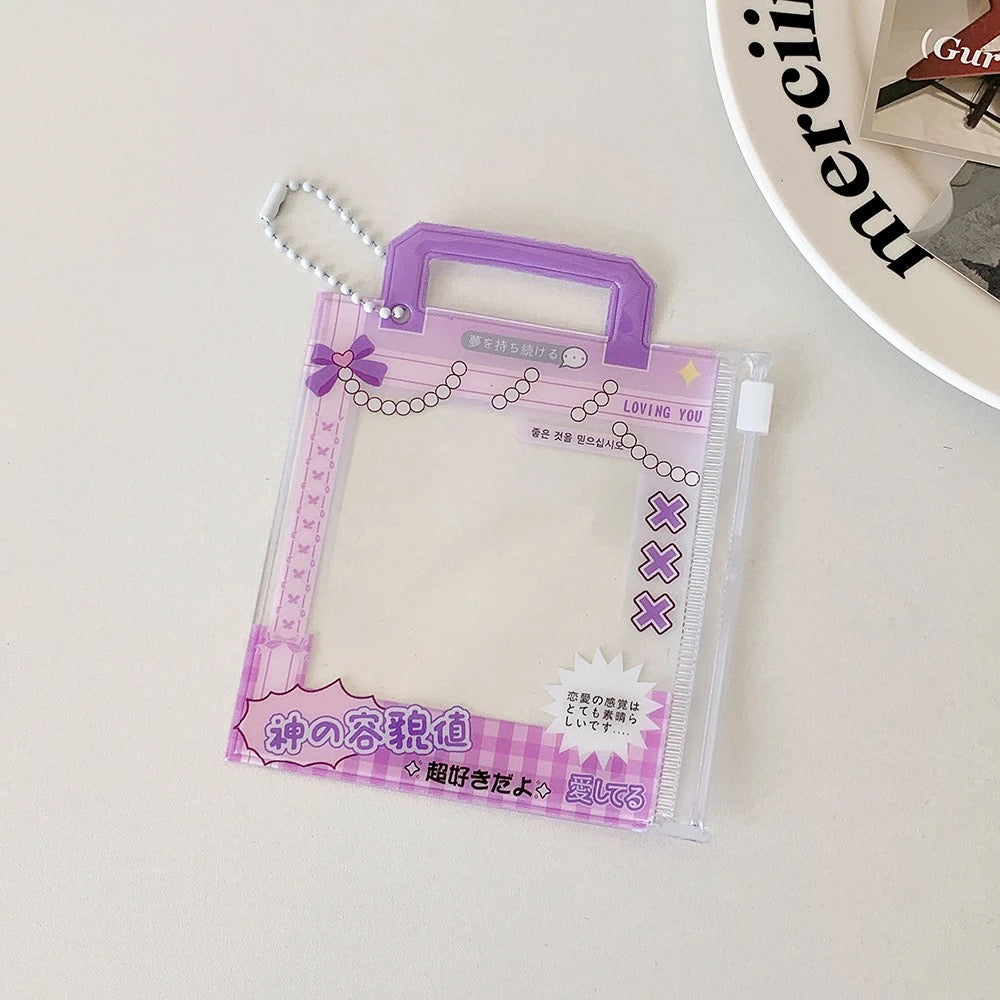 Mini Handbag Photocard Holder Keychain - Chic PVC Card Display Bag