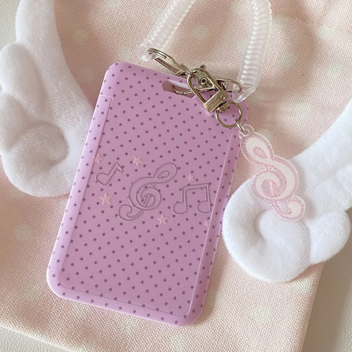 Kawaii Polka Dot Angel Wing Resin Photocard Holder Keychain