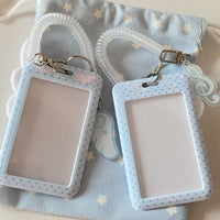 Thumbnail for Kawaii Polka Dot Angel Wing Resin Photocard Holder Keychain