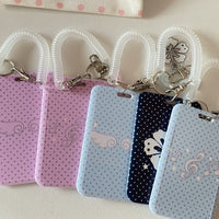 Thumbnail for Kawaii Polka Dot Angel Wing Resin Photocard Holder Keychain