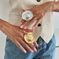 Thumbnail for Hat Shaped Ring - Gold Silver Tone Statement Jewelry for Women