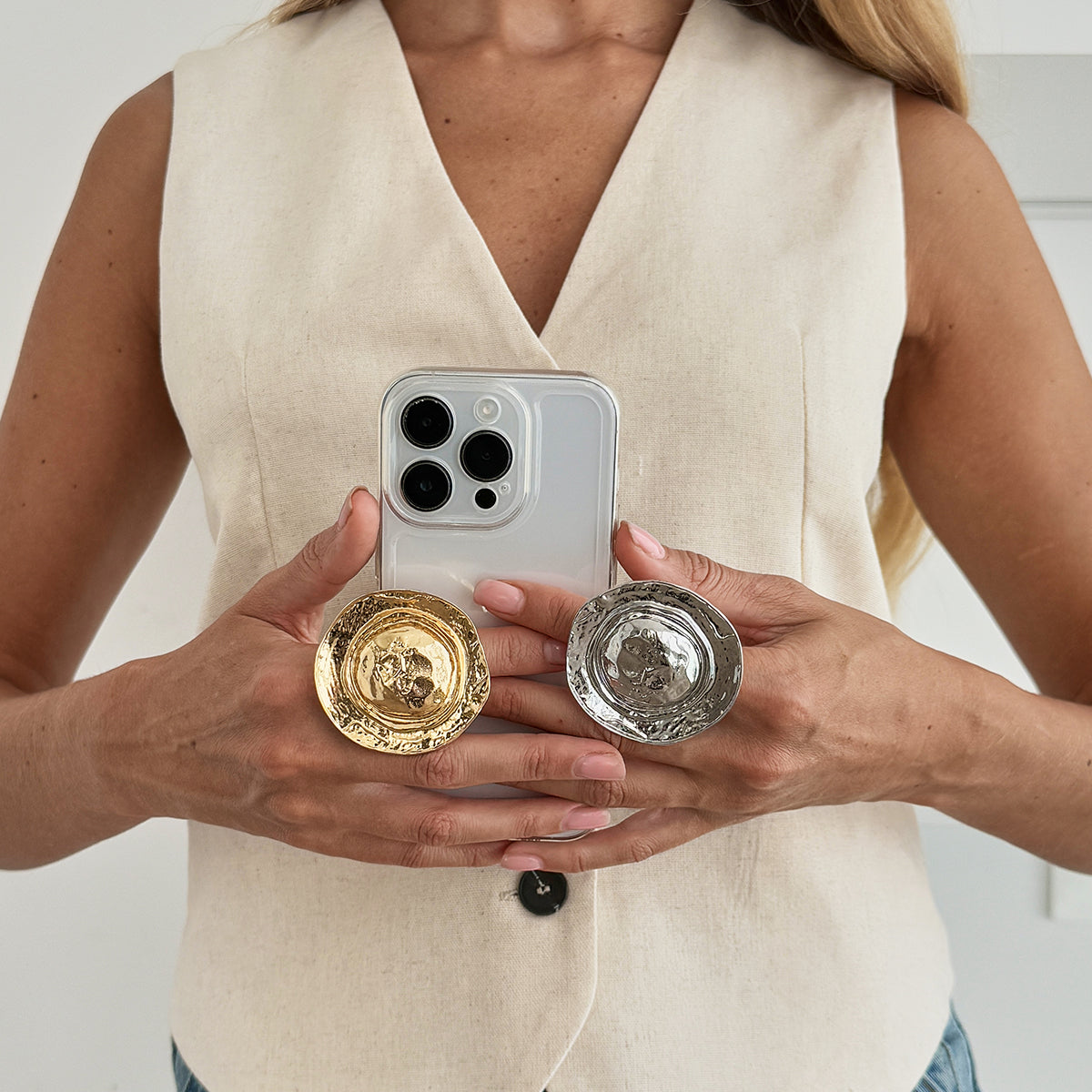 Hat Shaped Ring - Gold Silver Tone Statement Jewelry for Women