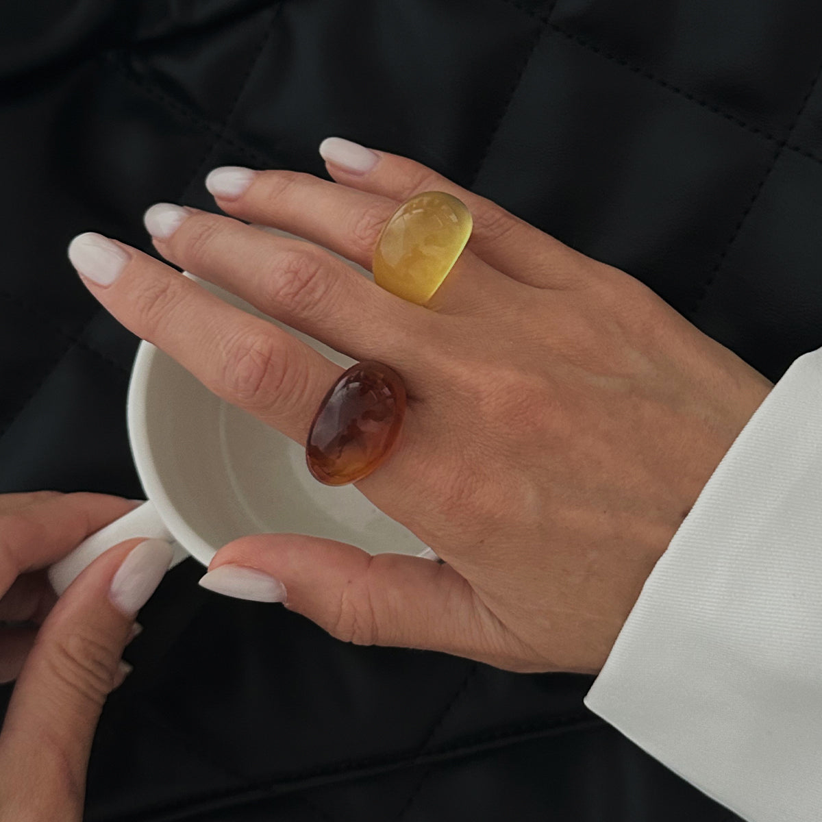 Chunky Resin Ring - Bold Minimalist Statement Jewelry for Women