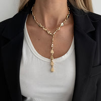 Thumbnail for Geometric Waterdrop Y Necklace Gold Silver Layering Pendant