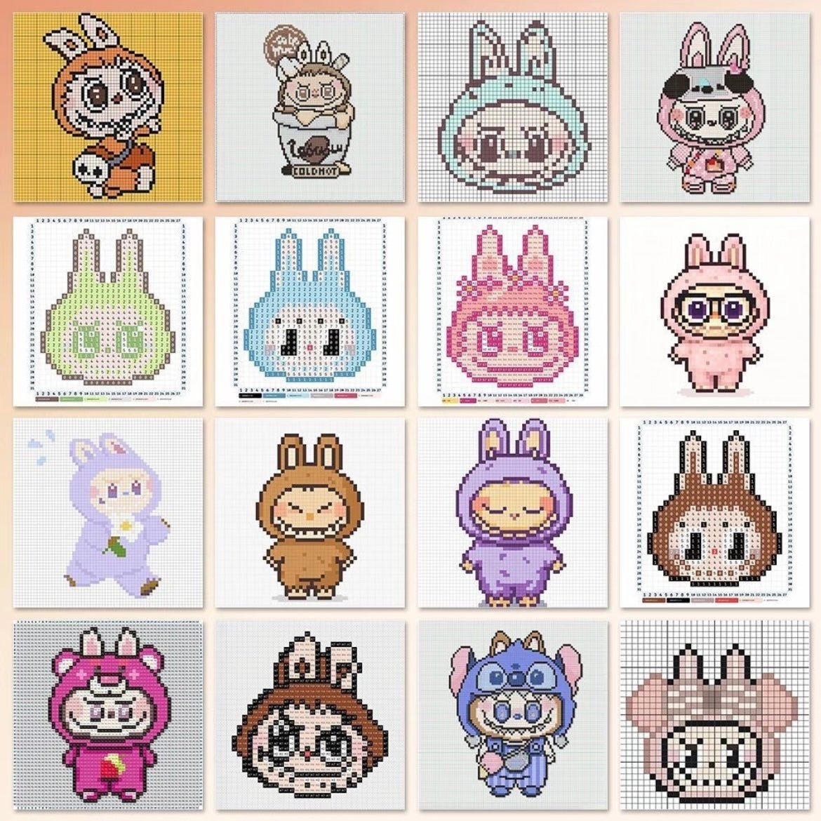 24/48 Colors 2.6mm Labubu Themed Fuse Beads Kit - ArtGalleryZen