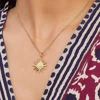 Thumbnail for 24K Gold Filled Stainless Steel Sun Necklace - ArtGalleryZen