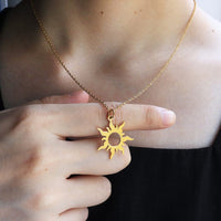 Thumbnail for 24K Gold Filled Stainless Steel Sun Necklace - ArtGalleryZen
