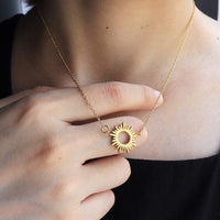 Thumbnail for 24K Gold Filled Stainless Steel Sun Necklace - ArtGalleryZen