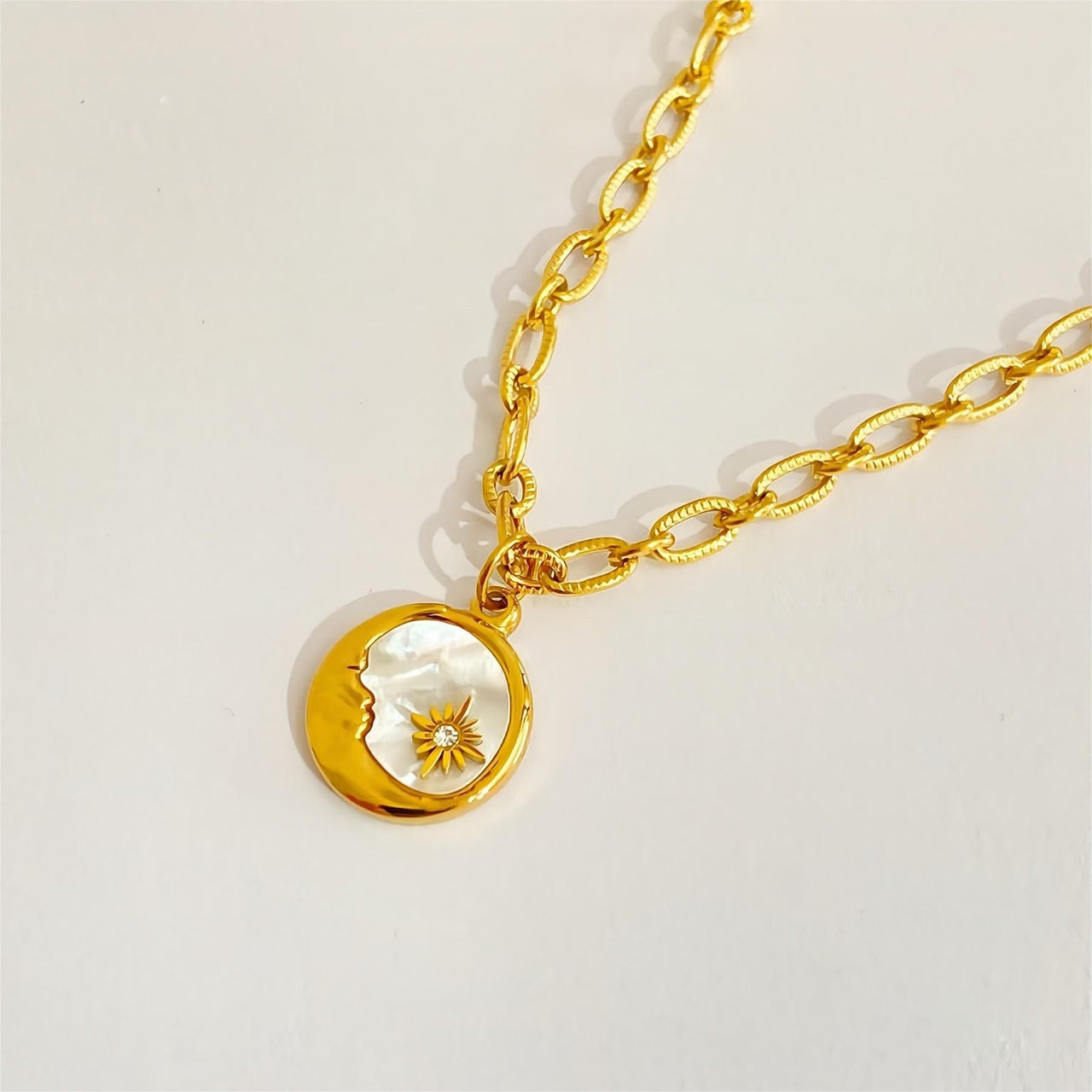 24K Gold Plated Sol And Lune Celestial Necklace - ArtGalleryZen