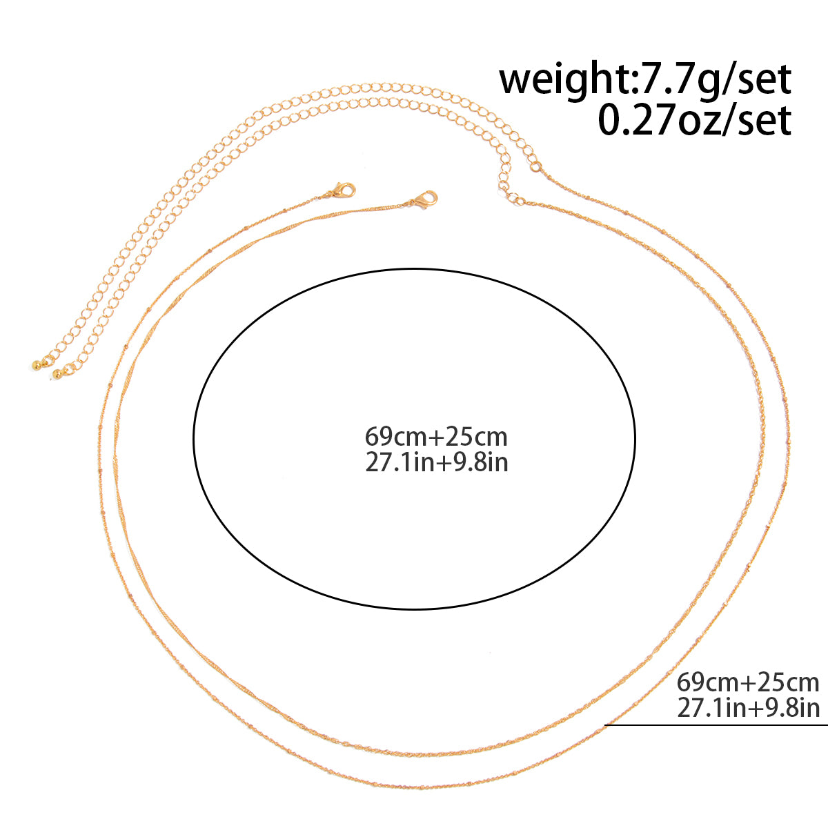 Minimalist Layered Twisted Waist Chain Set