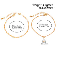 Thumbnail for Stylish 2pcs Pearl Charm Saturn Chain Anklet Set