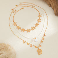 Thumbnail for 3 Pcs Bohemia Enamel Shell Conch Starfish Charm Wax Cord Necklace Set - ArtGalleryZen