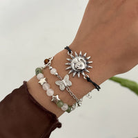 Thumbnail for 3 Pcs Boho Sun Mushroom Butterfly Charm Glass Beaded Bracelet Set - ArtGalleryZen