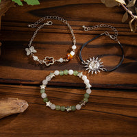 Thumbnail for 3 Pcs Boho Sun Mushroom Butterfly Charm Glass Beaded Bracelet Set - ArtGalleryZen
