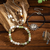 Thumbnail for 3 Pcs Boho Sun Mushroom Butterfly Charm Glass Beaded Bracelet Set - ArtGalleryZen