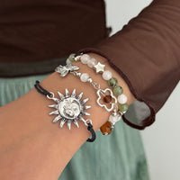 Thumbnail for 3 Pcs Boho Sun Mushroom Butterfly Charm Glass Beaded Bracelet Set - ArtGalleryZen