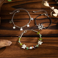 Thumbnail for 3 Pcs Boho Sun Mushroom Star Charm Turquoise Stone Bracelet Set - ArtGalleryZen
