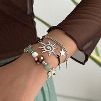 Thumbnail for 3 Pcs Boho Sun Mushroom Star Charm Turquoise Stone Bracelet Set - ArtGalleryZen