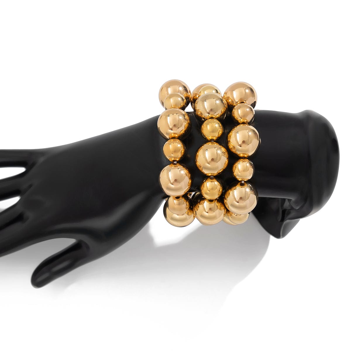 3 Pcs Chunky Gold Silver Plated Ball Chain Stackable Bracelet Set - ArtGalleryZen