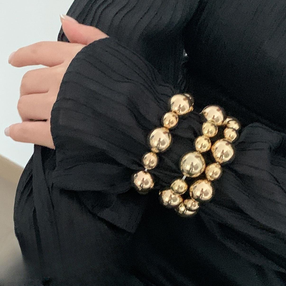 3 Pcs Chunky Gold Silver Plated Ball Chain Stackable Bracelet Set - ArtGalleryZen