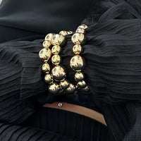 Thumbnail for 3 Pcs Chunky Gold Silver Plated Ball Chain Stackable Bracelet Set - ArtGalleryZen