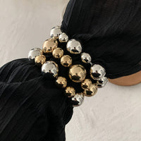 Thumbnail for 3 Pcs Chunky Gold Silver Plated Ball Chain Stackable Bracelet Set