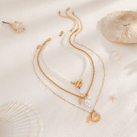 Thumbnail for 3 Pcs Toggle Clasp Irregular Pearl Shell Pendant Rope Chain Necklace Set - ArtGalleryZen