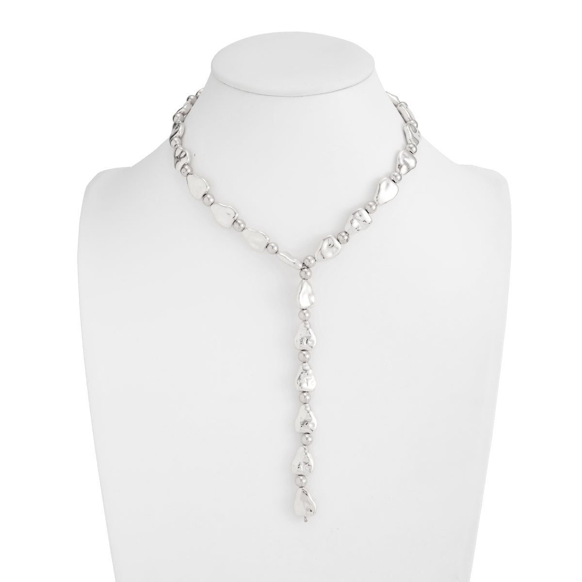 Geometric Waterdrop Y Necklace Gold Silver Layering Pendant