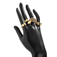 Thumbnail for 4 Pcs Gold Silver Tone Asymmetric Hollow Pattern Open Ring Set - ArtGalleryZen
