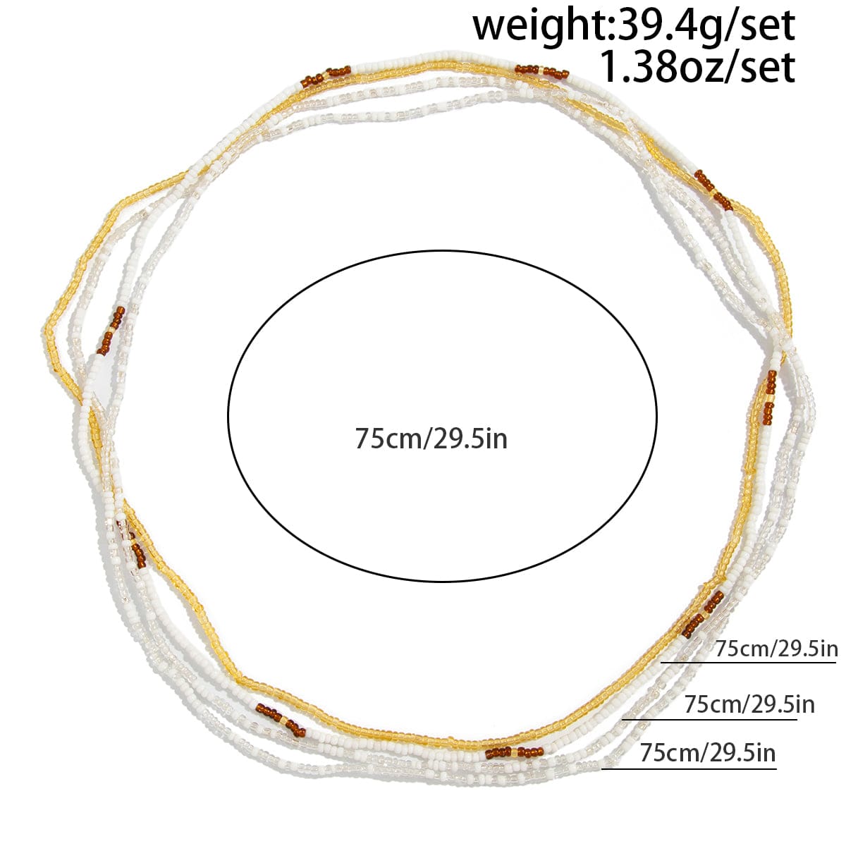 4 Pcs Seed Beaded Waist Chain Set - ArtGalleryZen